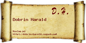 Dobrin Harald névjegykártya
